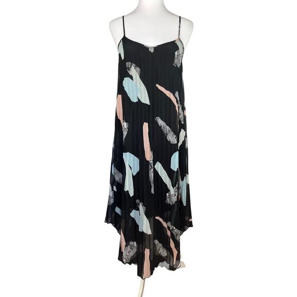 Bar IlI Sheer Chiffon Lined Accordion Strap Dress - Picture 1 of 10